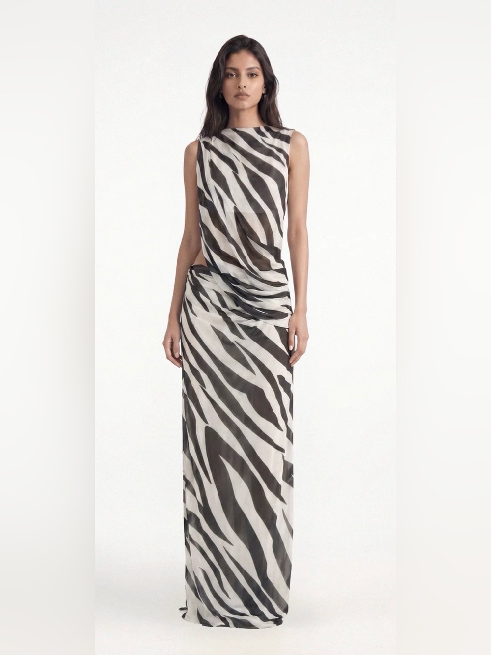 deme by Gabriella.  Zebra Print Maxi skirt and top set  - Black & White
